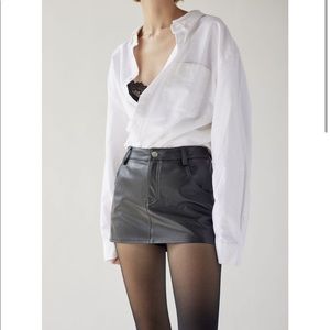 Faux leather mini skirt